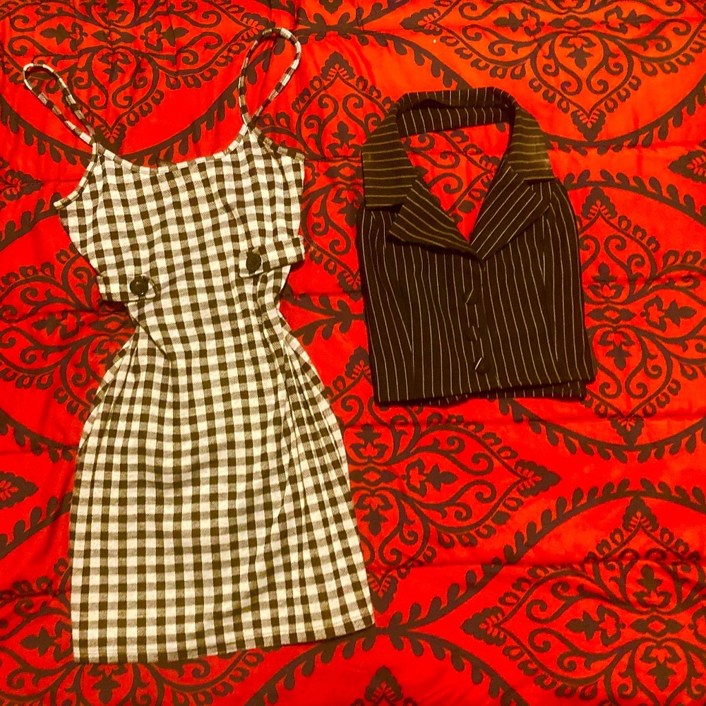 Y2K RU21 Dress & Forever 21 Striped vest